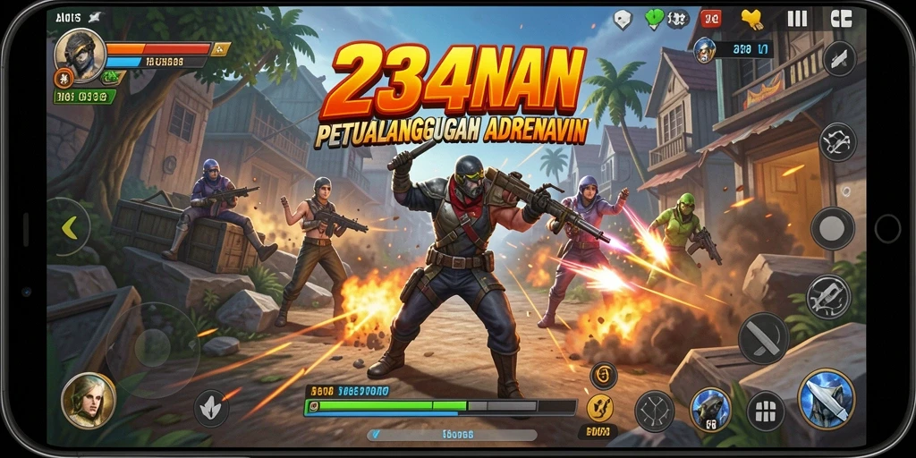 Screenshot gameplay 234E menunjukkan aksi menjelajahi hutan yang rimbun dan misterius.