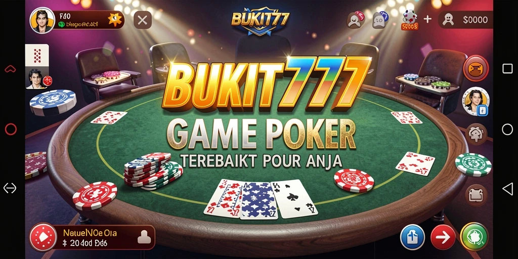 Tampilan gameplay poker seru di BUKIT777 dengan pemain bersaing.