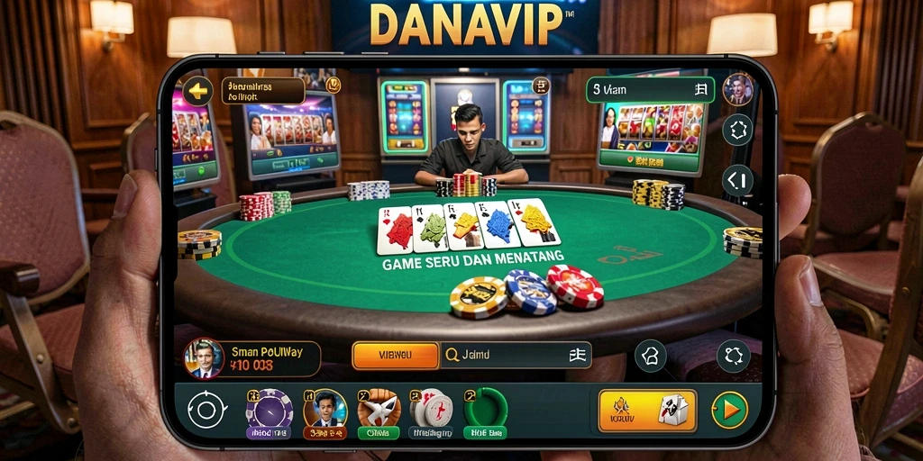 Tampilan menarik dari gameplay Poker di DANAVIP.