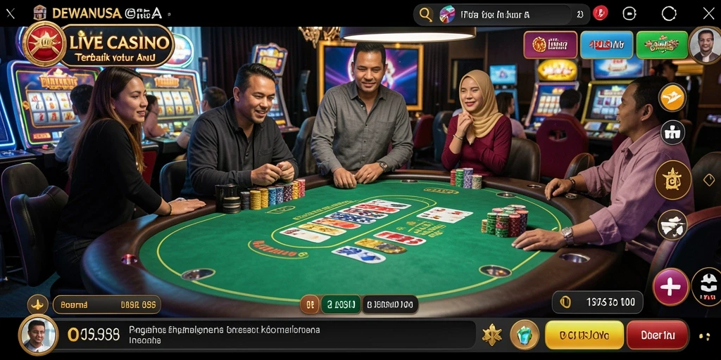 Tampilan menarik dari gameplay Live Casino di DEWANUSA.