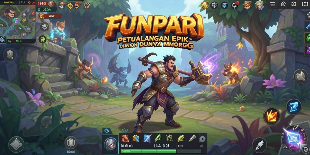 Tangkapan layar gameplay <strong>FUNPARI</strong> yang menunjukkan petualangan seru dalam MMORPG.
