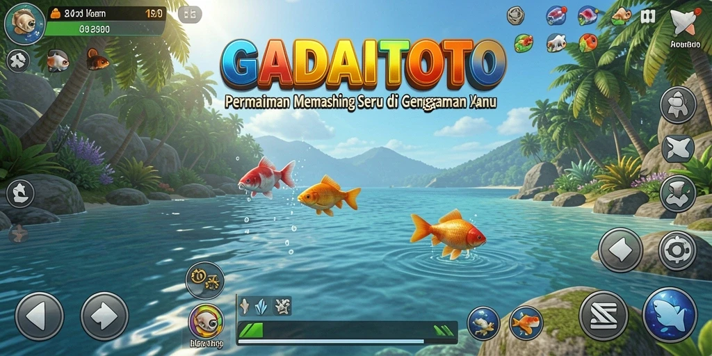 Tampilan gameplay memancing yang seru dan menantang di GADAITOTO.