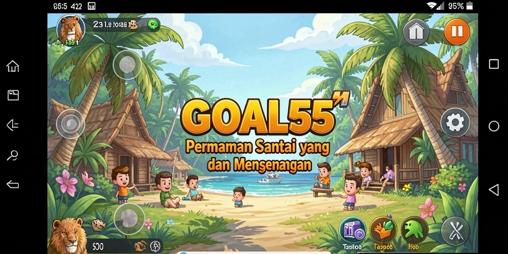Tangkapan layar gameplay <strong>GOAL55</strong> menampilkan aksi seru yang penuh warna dan menyenangkan.