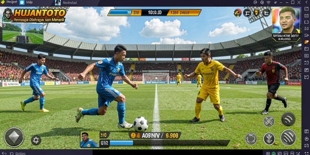 Screenshot utama HUJANTOTO menampilkan momen seru pertandingan olahraga.