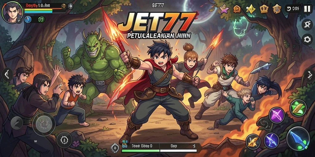 Screenshot gameplay JET77 menampilkan aksi seru dalam dunia Anime.