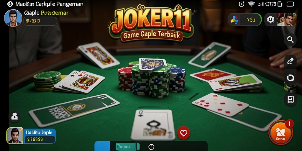 Tangkapan layar <strong>JOKER11</strong> menampilkan antarmuka permainan Gaple yang menarik dan interaktif.