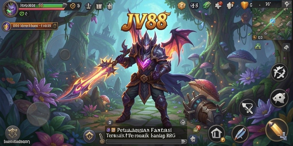 Screenshot JV88 menampilkan momen epik dalam pertempuran RPG.