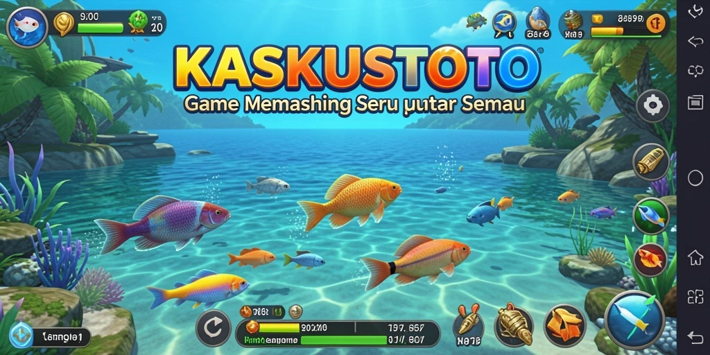Screenshot gameplay KASKUSTOTO menampilkan aksi memancing yang seru dan interaktif.