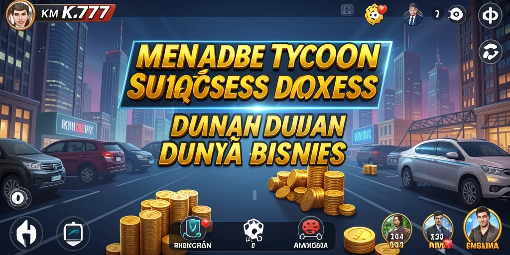 Screenshot utama KM777 menampilkan gameplay Tycoon yang menarik.