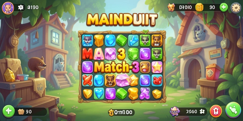 Gameplay menarik dari MAINDUIT dalam format Match-3.