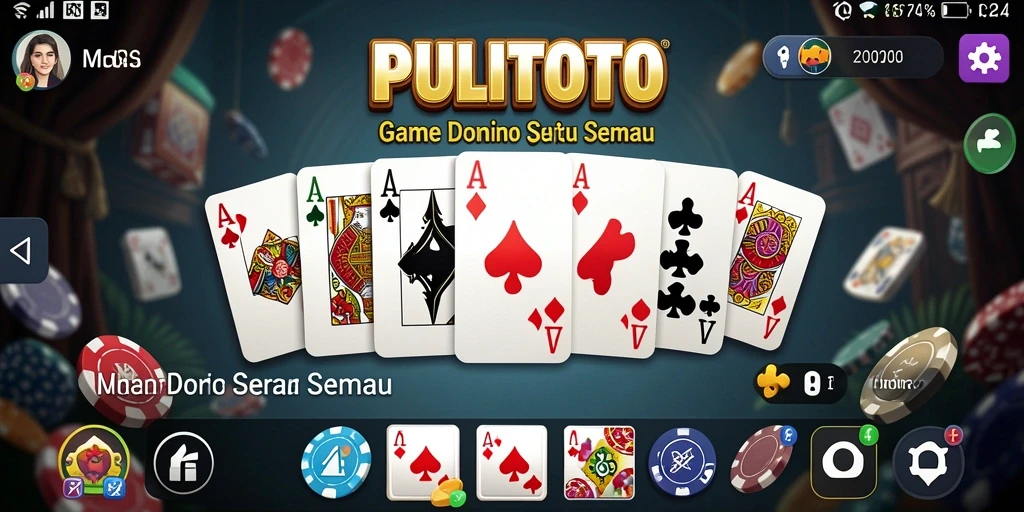 Screenshot gameplay PULITOTO menampilkan keseruan permainan domino.