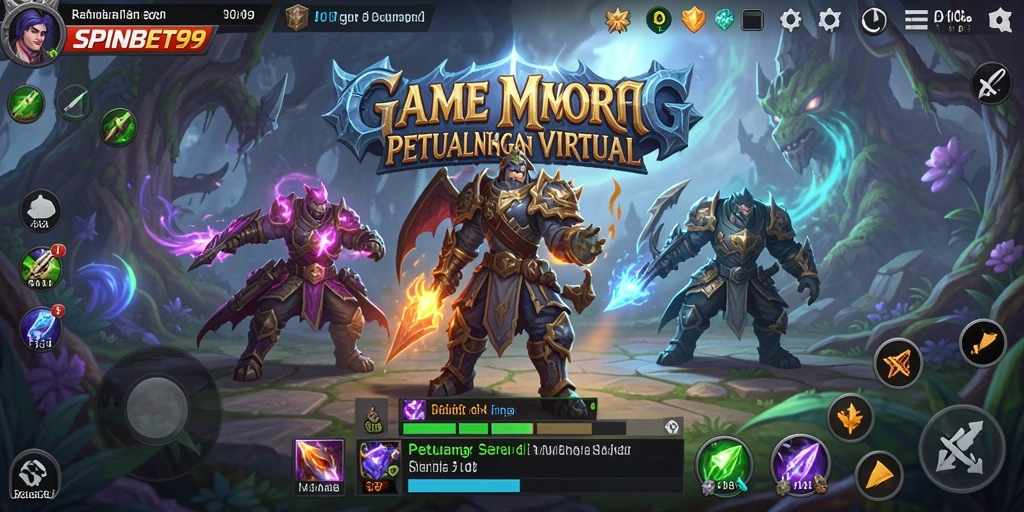 Tampilan gameplay SPINBET99 yang menampilkan aksi seru dan dunia yang luas.