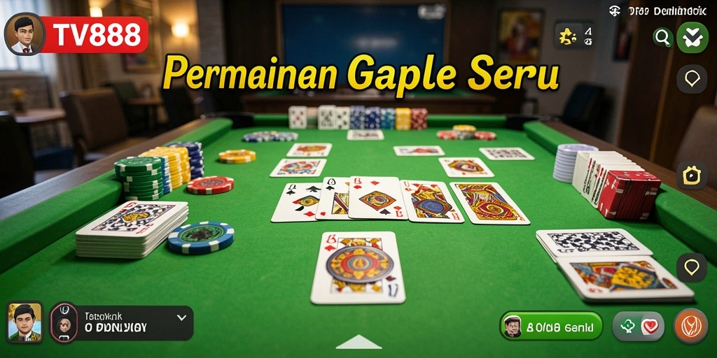 Tampilan layar permainan Gaple di TV888 yang seru dan interaktif.